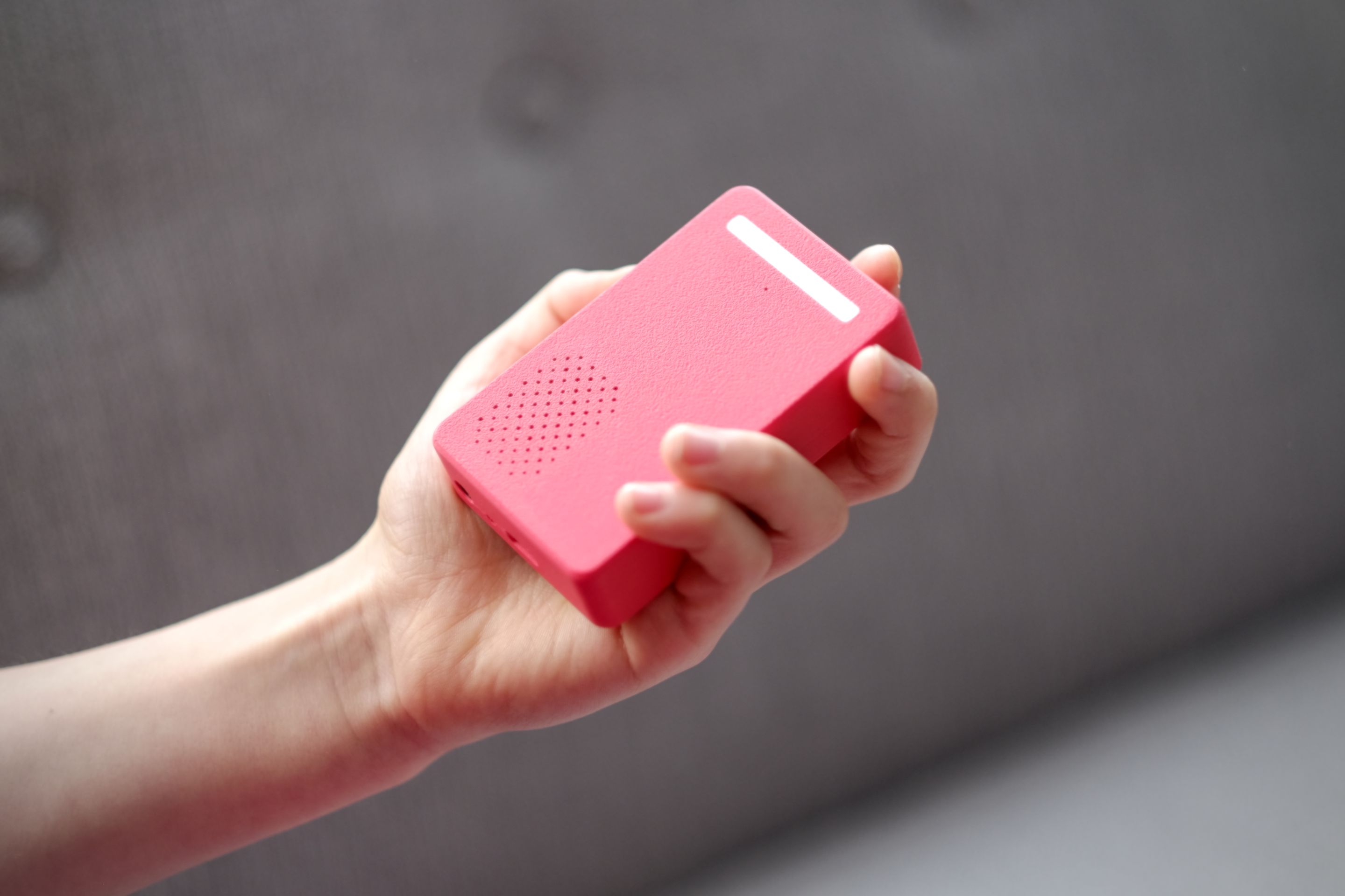 Child holding Poppy device